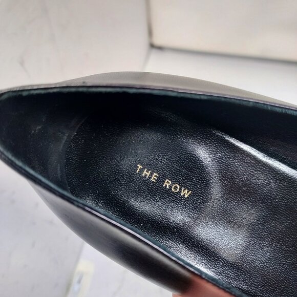 The Row Charlotte Leather Black Heel Pump Shoe - Picture 6 of 11